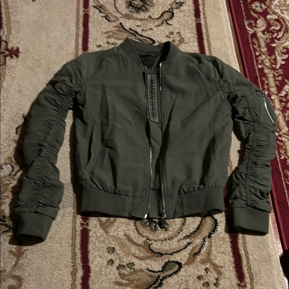 Maniere De Voir Olive Bomber Jacket